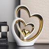 Ceramic Heart Statue Ornament Living Room Entrance Wine Cabinet Desktop Decor for Glass Display Cabinet Valentine Birthday Gifts
