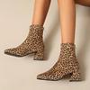 New Women's Shoes Back Zipper Women's Boots Fashion Leopard Print Modern Boots Women Hot Sale Plus Size Ankle Boots