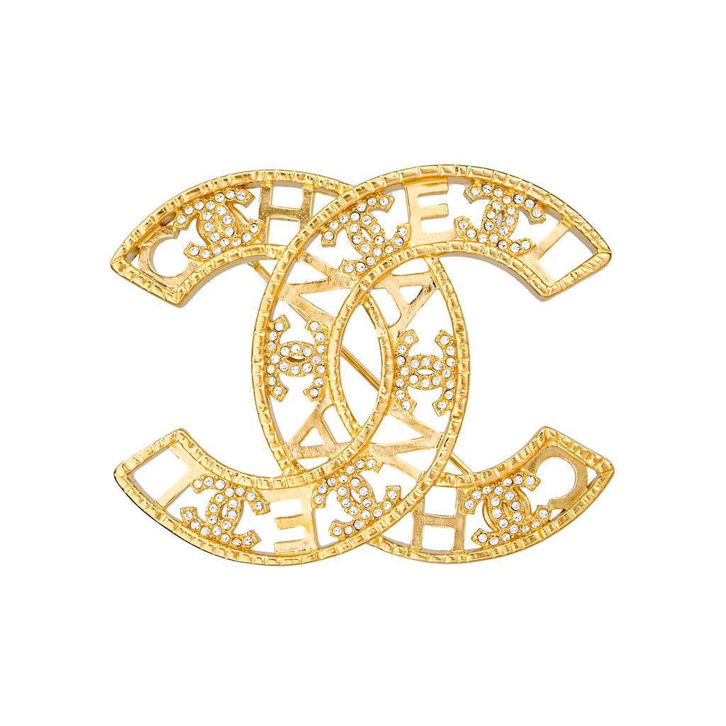 Chanel Early Autumn Limited Edition Hollow Double C Brooch Women accessories Gold AB9044-B08672NJ302