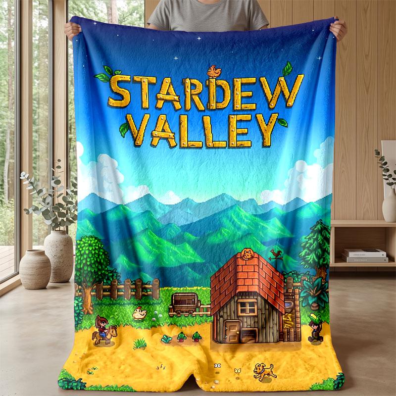 Soft Flannel Blanket Lightweight Cozy Bedroom Living Room CoverStardew Valley