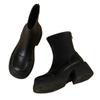 High Quality Women's Shoes Zip Women's Boots Fashion Round Toe Modem Boots Hot Sale Sewing High Heels Ankle Boots Zapatos