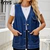 Women's Fashion Denim Autumn and Winter Sleeveless Casual Top Jacket