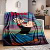 1Pc Popeye Sailor Man Flannel Blanket, Soft And Comfortable, Casual Warm, Camping Travel, Christmas, Halloween Xmas Gift N1424