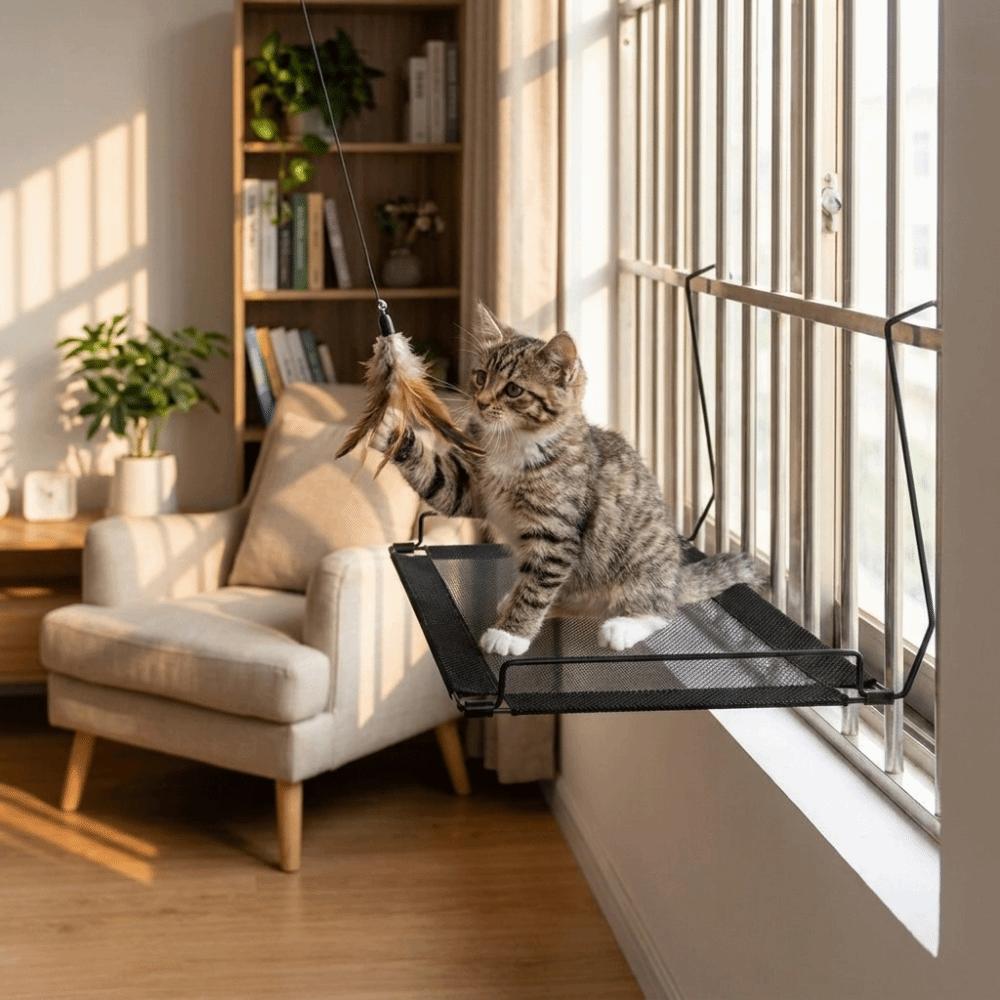 Stable Cat Window Hammock Folding Cat Sunbathing Bed Pet Nest Pet Window Perch Window Perch