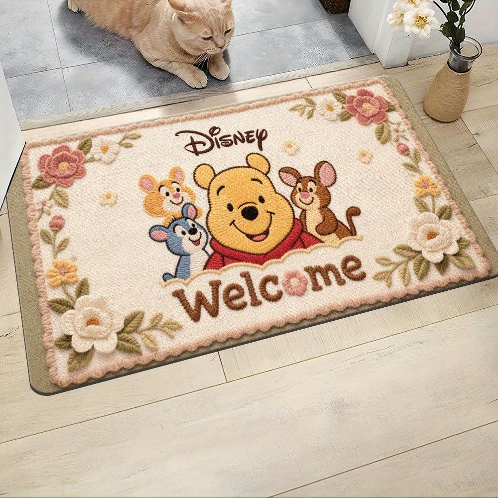 MINISO Welcome Mat Doormat Featuring Winnie Cartoon Living Room Bedroom Bathroom Ideal for Party Decorations and Gifts Doormat