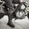 Large Size 37-46 Men's PU Leather Motorcycle Boots Mid-calf Breathable Boots Gothic Belt Punk Boots Men Punk Shoes