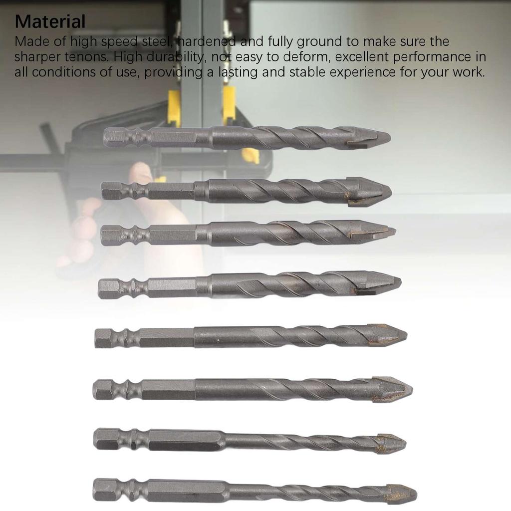 8 шт. Высокопрочное эксцентриковое сверло скрученное многофункциональное твердосплавное шестигранное сверло с косой головкой для стен плитки
