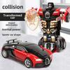Kids' Transforming Impact Car Toy with One-Button Inertia Action
