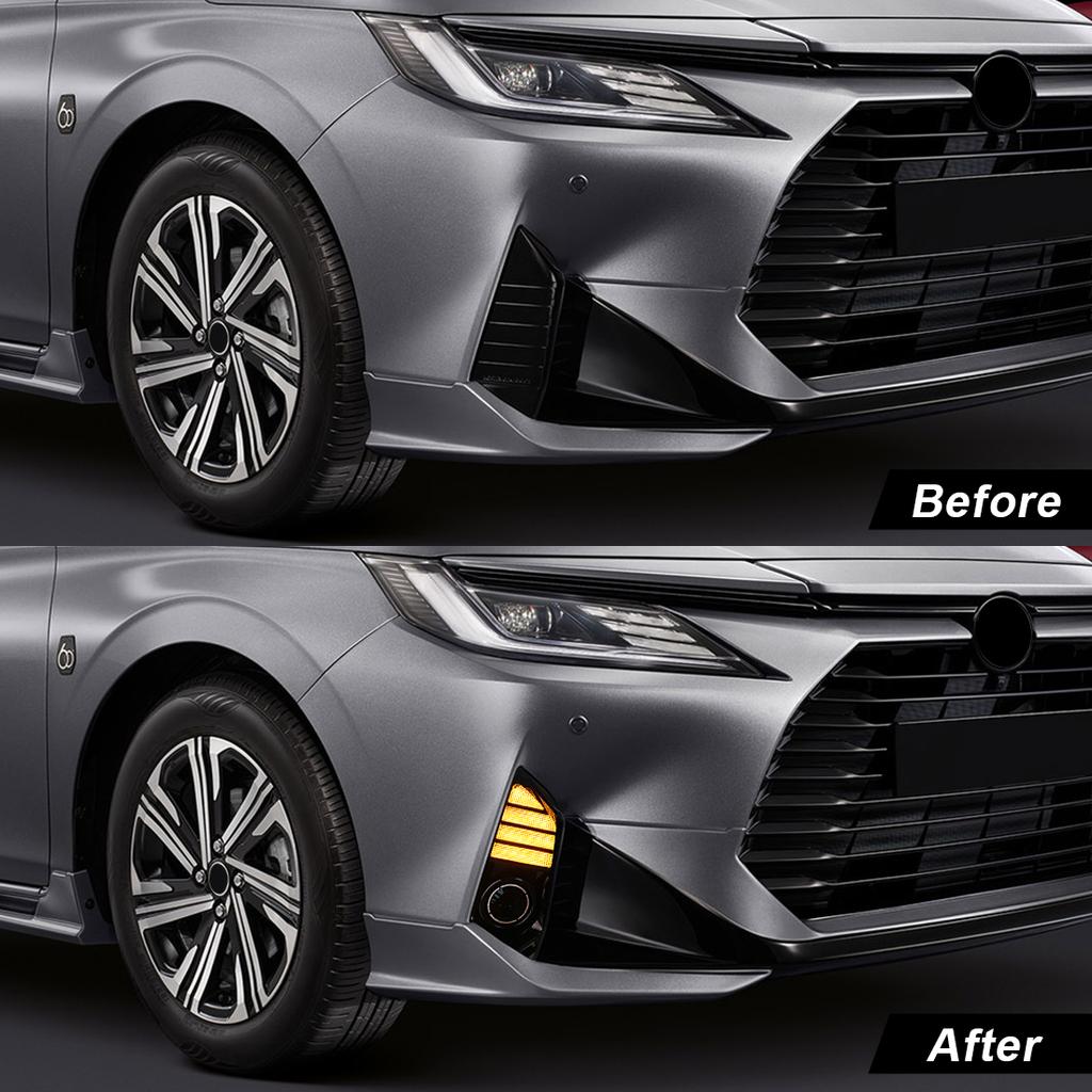 DLAA светодиодные противотуманные фары DRL для Toyota Yaris Ativ Vios 2025 2025 дневные ходовые огни передний бампер крышка фары жгут проводов 12 В