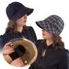 Double-side Baseball Cap Adjustable Peaked Cap Fashion Checkered Hat  for Women