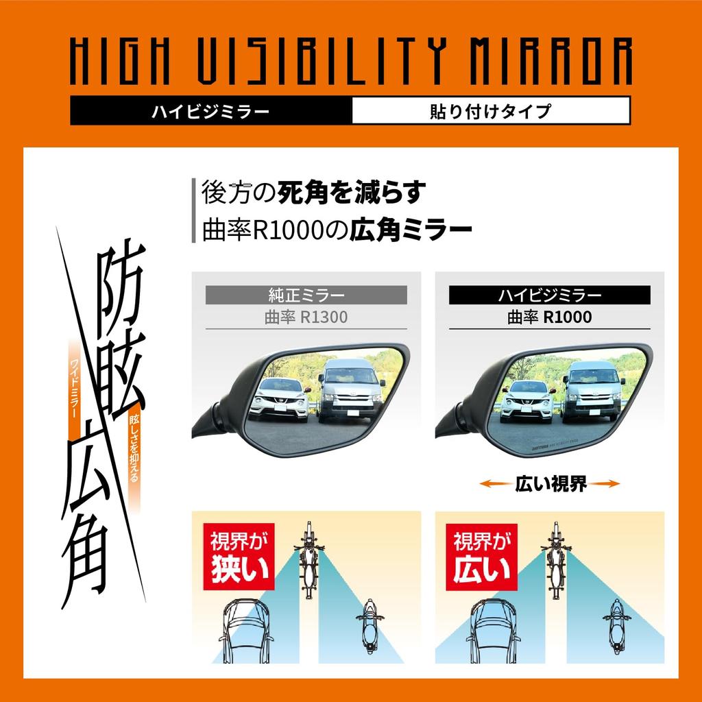 Daytona Motorcycle for Honda CBR250RR and Other 29711 Mirrors, Stick-On, Wide-Angle, Anti-Glare, High-Visibility, Models, Blue,