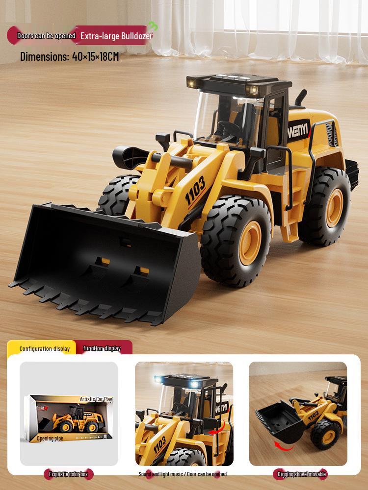 Children's Extra Large Alloy Roller Excavator Bulldozer Loader Toy, Ages 2+