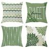 Green Geometric Spring and Summer Abstract Printed Pillowcase Living Room Sofa Cushion Pillowcase