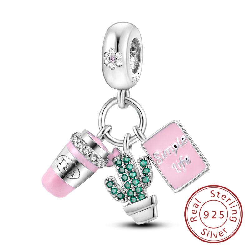 Подходят оригинальные медные шармы-бусины, подвеска-шарм для бокала, кофейной чашки для женщин, шармы для браслета, DIY ювелирные изделия, подарок