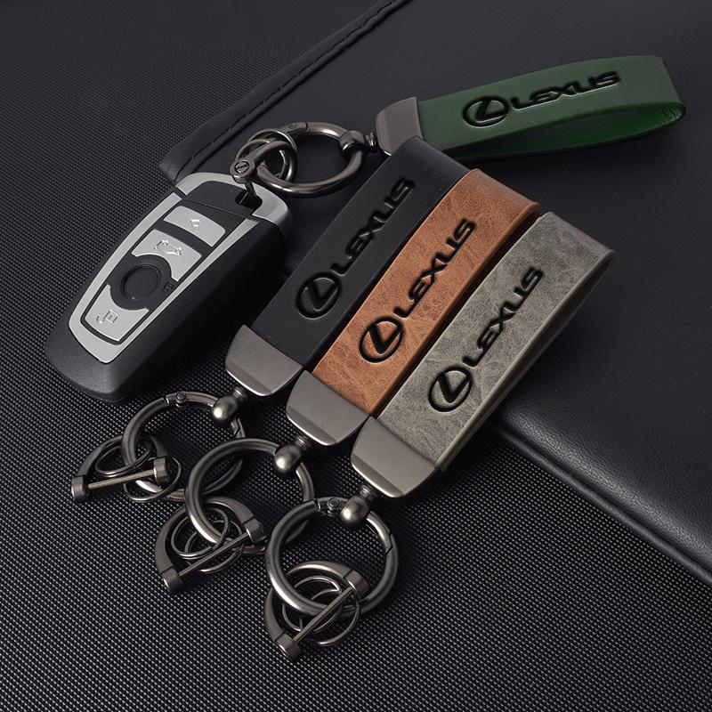 Leather Car Key Ring Keychain Pendant For Lexus LS LC RZ IS350 ES300 GS350 CT200h GX460 LX570 RX500h NX300 UX260 LM Accessories