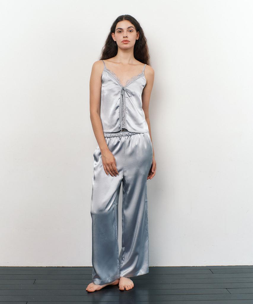 Atempo Lace Slip Pajama Set / Silver Blue