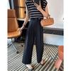 Summer Loose High Waist Wide Leg Pants for Short Women Washed High Waist Casual Straight-leg Pants Work Pants