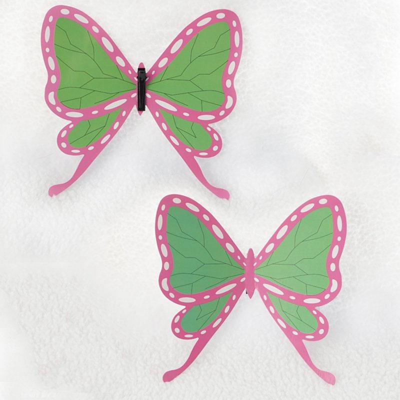 Kochou Kanae Wig Anime Kimetsu No Yaiba Cosplay Synthetic Black Long Hair Butterfly Headwear Halloween Cos Props