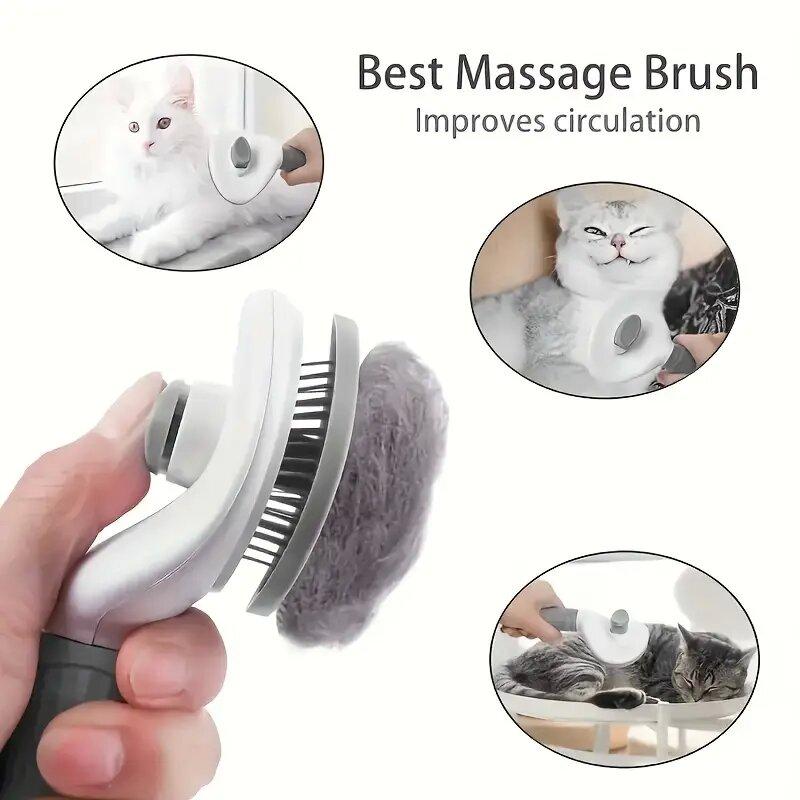 Hair removal One click design dog Pet Cleaning Brush Pet Hair Cleaner Cat Accessories Delicate Animals Comb brush Non-slip Grooming Brush  Supply