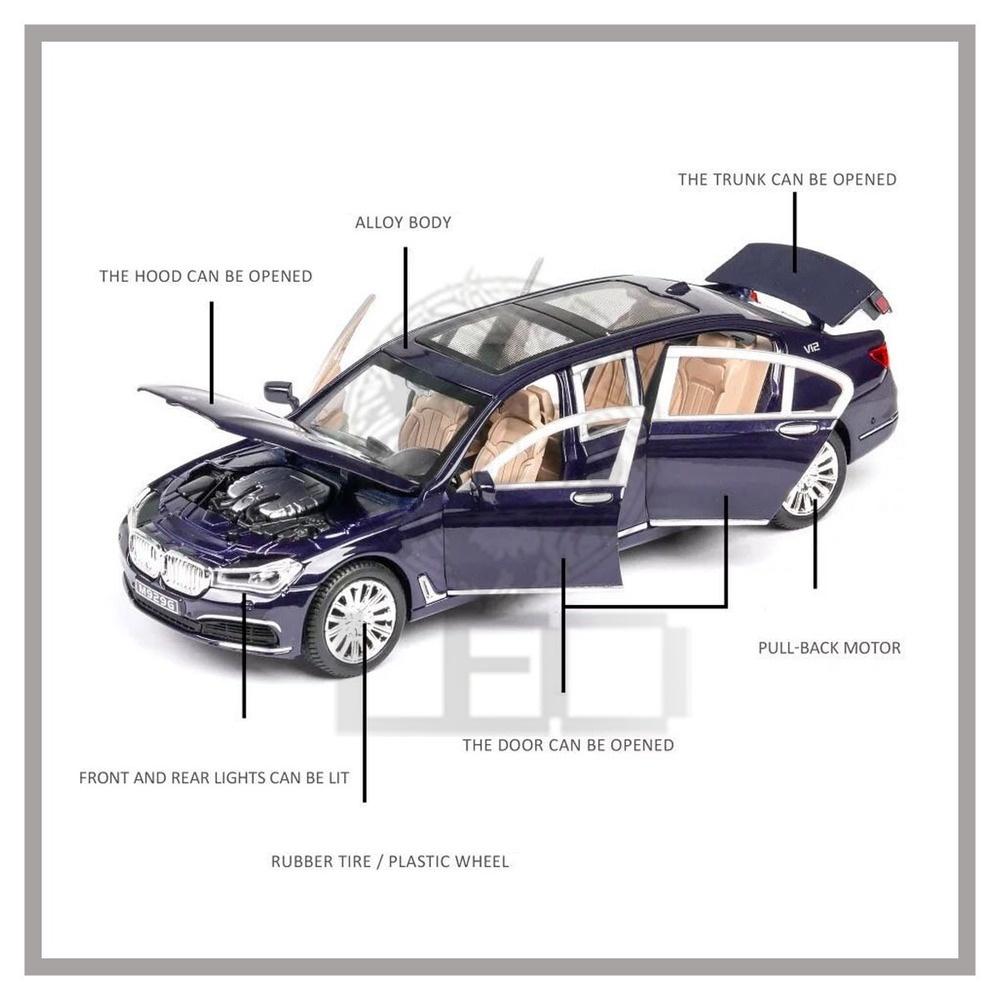 РаспродажаKLT 1:24 BMW 760, литая под давлением модель автомобиля из сплава для детей, игрушки для мальчиков, игрушки для детей, машинки, игрушки