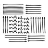 Comprehensive 45 Piece Kit of Push Mount Cable Zip Ties and Wire Harness Clips