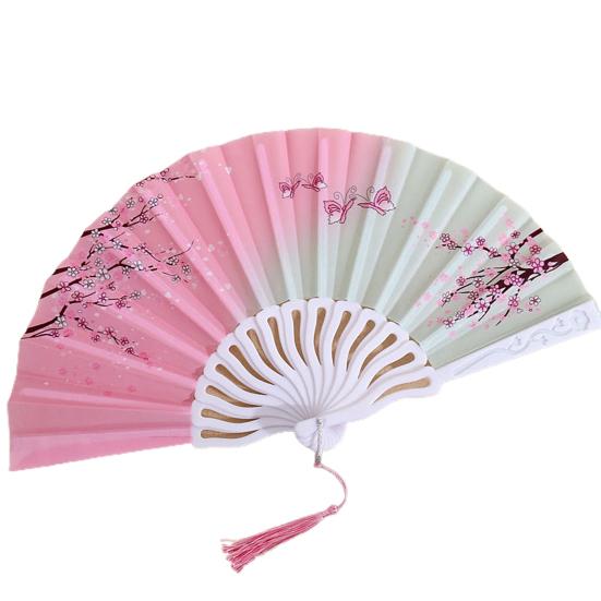 Складной вентилятор с глянцевой текстурой. Красивые различные стили. Гладкая поверхность. Тонкая работа. Украшение. Ткань Оксфорд. Ручной вентилятор в китайском стиле. Товары для дома.