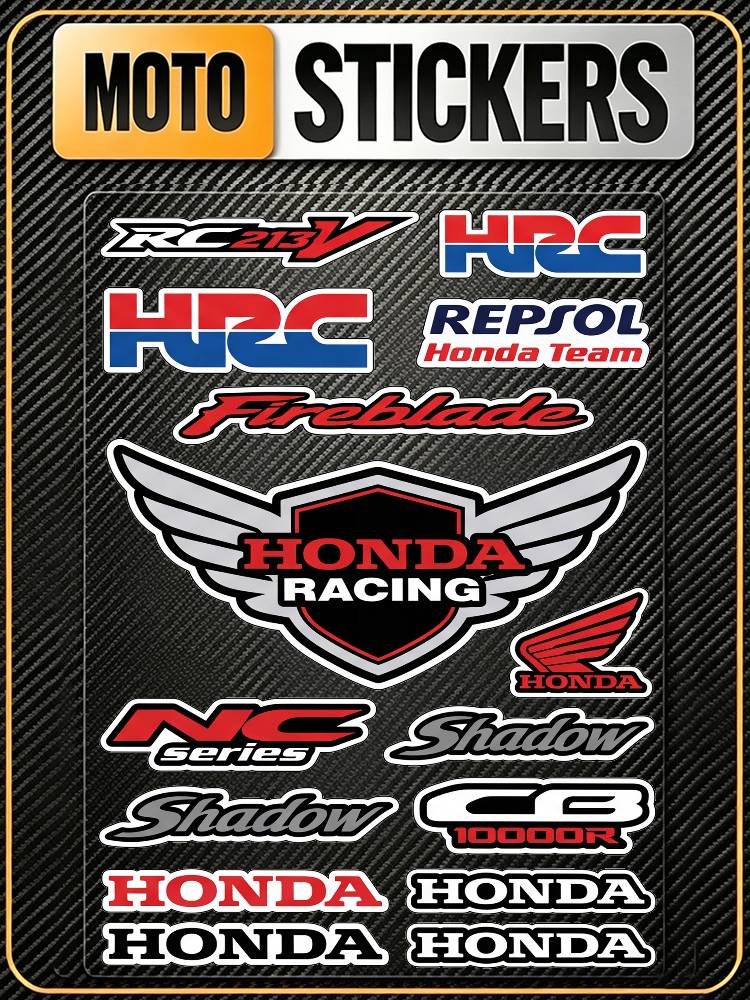 ДЛЯ HONDA RACING Универсальные Светоотражающие Водонепроницаемые Защитные от Царапин Наклейки для Автомобиля Велосипеда Шлема Стакана Холодильника Декоративные Наклейки