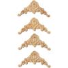 Onlay Applique Wooden Carved Corner 8*8cm For Door Decor Furniture Mouldings Decal Home Decor Unpainted Useful Hot