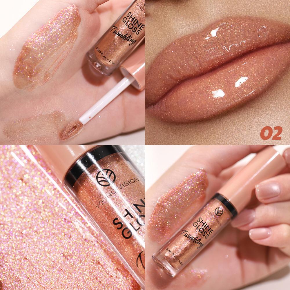 1 ШТ. YOUNG VISION GLOSS TWINKLING SET - 1 цвет Увлажняющий блестящий блеск для губ, легкий и нелипкий, идеально подходит для создания очаровательных сияющих губ