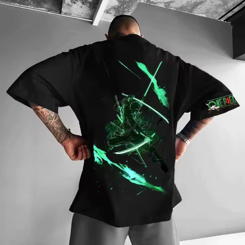 Anime One Piece Roronoa Zoro Printed T shirt Men's and Women's T shirt Men's Top Sports T shirt Men's T shirt Summer Tee 2026