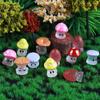10Pcs Cartoon Cute Luminous Mini Mushrooms Figurines Creative Diy Landscape Decoration Accessories Desktop Small Ornament Gifts