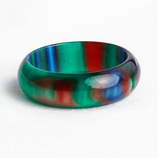 Широкое гладкое женское кольцо из смолы с красочным облаком, толстое кольцо, ювелирный аксессуар