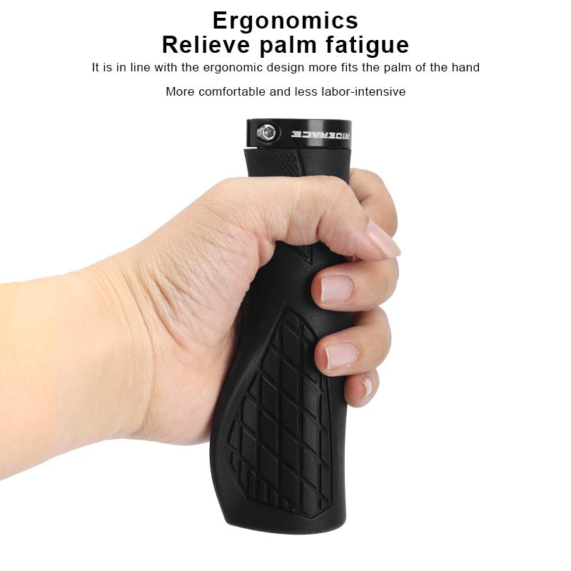 Bicycle Handlebar Grips TPR Rubber Comfy City Mountain Bike Scooter MTB Soft Cycling Handle Bar Cover End Non-slip Aluminum Lock