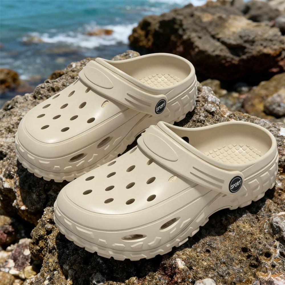 Summer Unisex Couples Clogs, Lightweight Soft Tire‑Pattern Sole Slip‑On Slippers, Fashion Outdoor Water‑Ready Footwear For Beach Drifting Daily Use