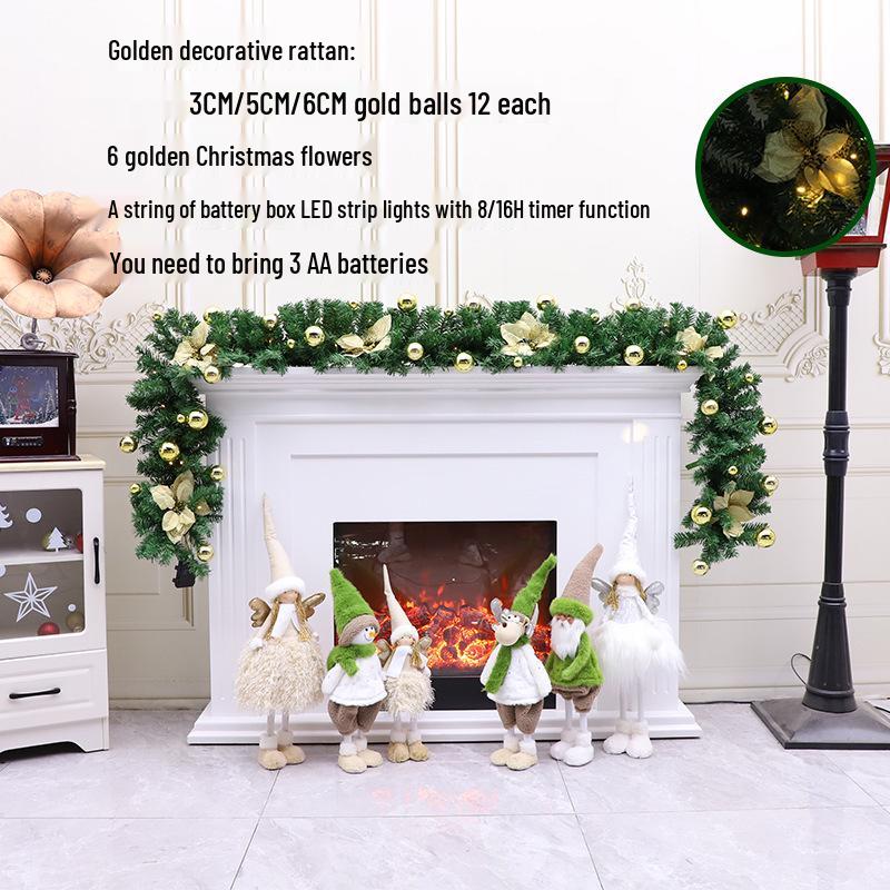 Рисовая светло-зеленая рождественская гирлянда для украшения елки или окна