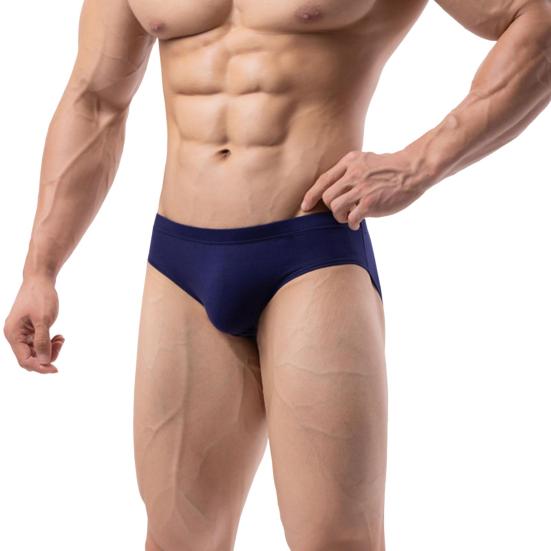 Мужские трусы с низкой посадкой, трехмерные, U-образные, однотонные, дышащие, удобные трусы