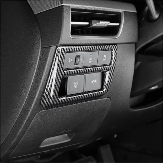 For Hyundai Sonata 2024 2025 Carbon Fiber Headlight Switch Frame Cover Trim