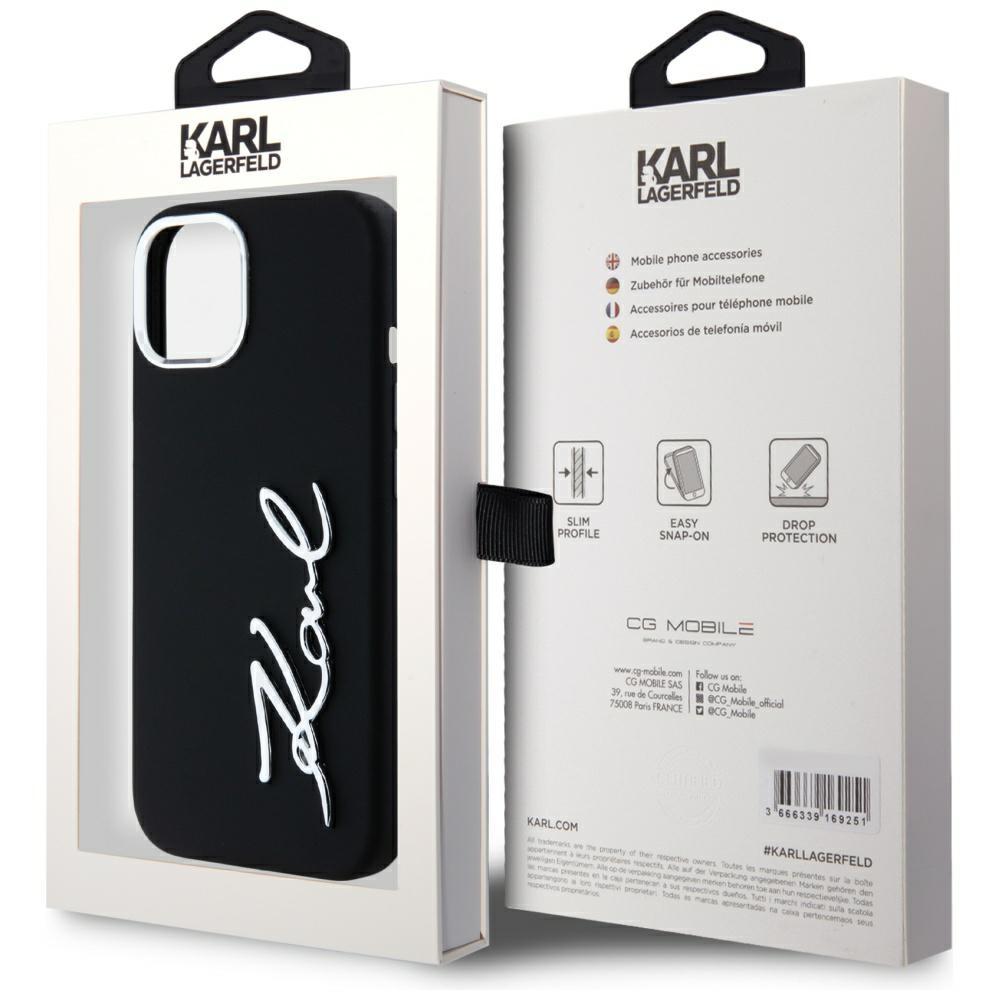 Etui do iPhone 15 Karl Lagerfeld Silicone Metal Czarne