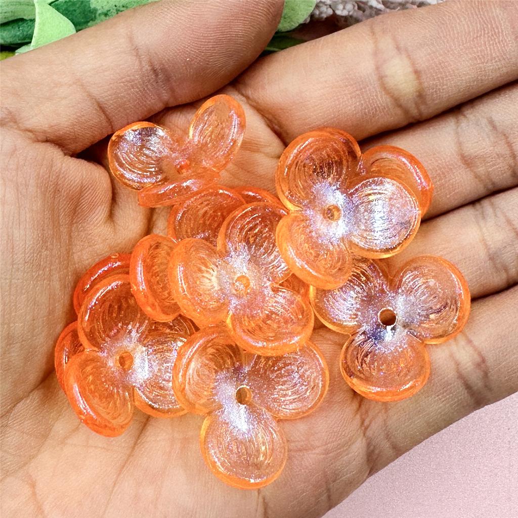 Акриловые 10 шт. шпильки аксессуары для мобильных телефонов бусины 22,6 мм выдолбленные прямые отверстия трехлепестковые цветы бусины ручной работы