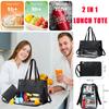 Women's 2-in-1 Insulated Lunch Bag Suitable for 15.6-inch Laptops Leak-proof Insulated Work Bag Waterproof Picnic Cooler Bag