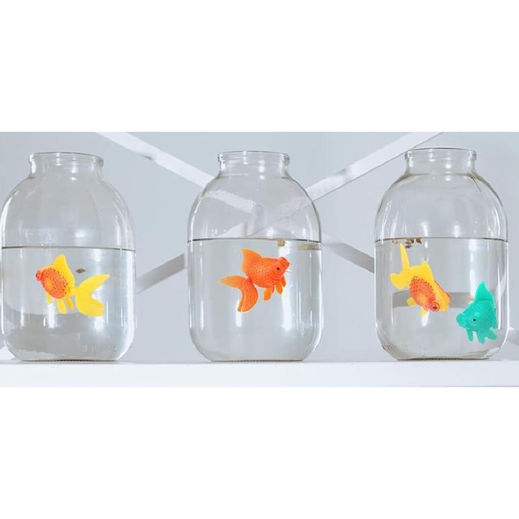 3 Pcs Orange Fake Floating Fishes Plastic Fake Goldfish Artificial Aquarium Fishes Colorful Realistic Artificial Moving Fish Ornament Decorations,