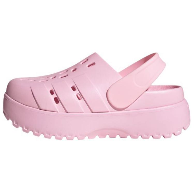 adidas Кроксы Adilette на платформе, прозрачно-розовые, женские, JR2626