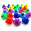 12pcs Mini Colorful Rubber Float Squeaky Sound Duck Bath Toy Baby Bathroom Water Pool
