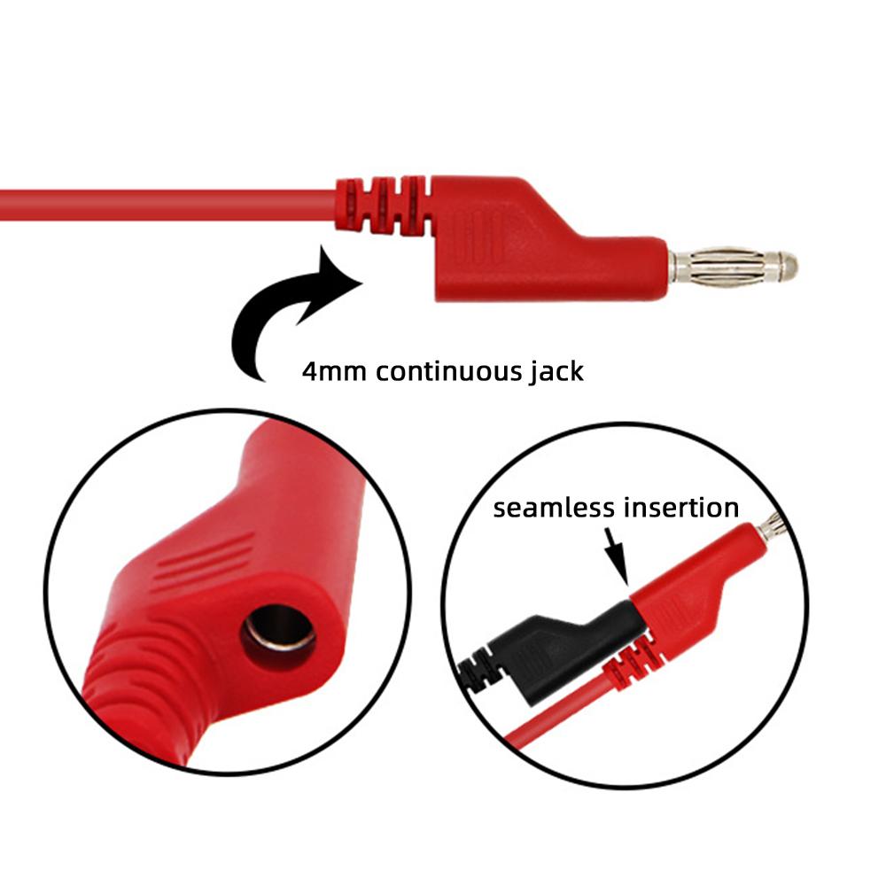 4mm solid copper banana plug test leads, 5-piece injection-moulded test leads, plug-to-plug/plug-to-clamp