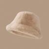 Fashion Plush Fisherman Hat Women's Models Winter Versatile Warm Big Head Circumference Show Face Small Pot Hat