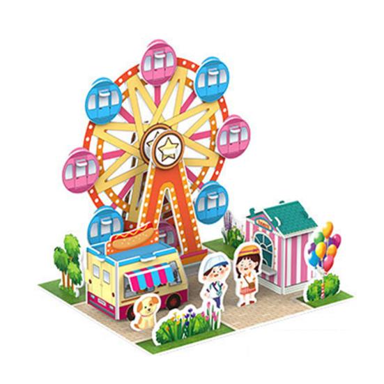 Three-Dimensional 3D Model Puzzles Handmade DIY Houses Building Blocks Kids Toys