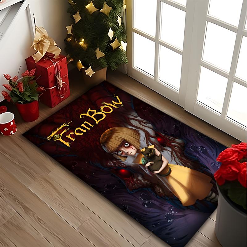 1pc Office Carpet, Fran Bow Girl Portrait Chair Rug, Living Room Printed Area Rug, Home Chair Floor Mat