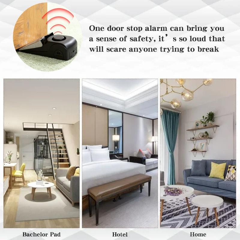 3/1Pcs Door Resistance Alarm Wireless Door Stop Exceeding 120 Decibels Portable Home Security Anti-Theft System Secure Your Home