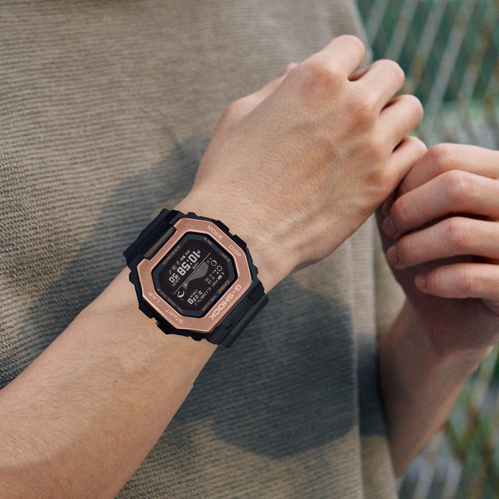 Casio Серия G-Shock Спортивные Повседневные часы для серфинга Соединение Bluetooth Водонепроницаемые Кварцевый механизм Ремешок из смолы Мужские часы Черные GBX-100NS-4PR