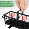 Kitchen Sponge Holder Carbon Steel Sink Drain Rack with Brush Holder and Adjustable Divider Kitchen Bathroom Storage Accessories